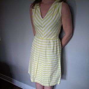 White and yellow striped dress